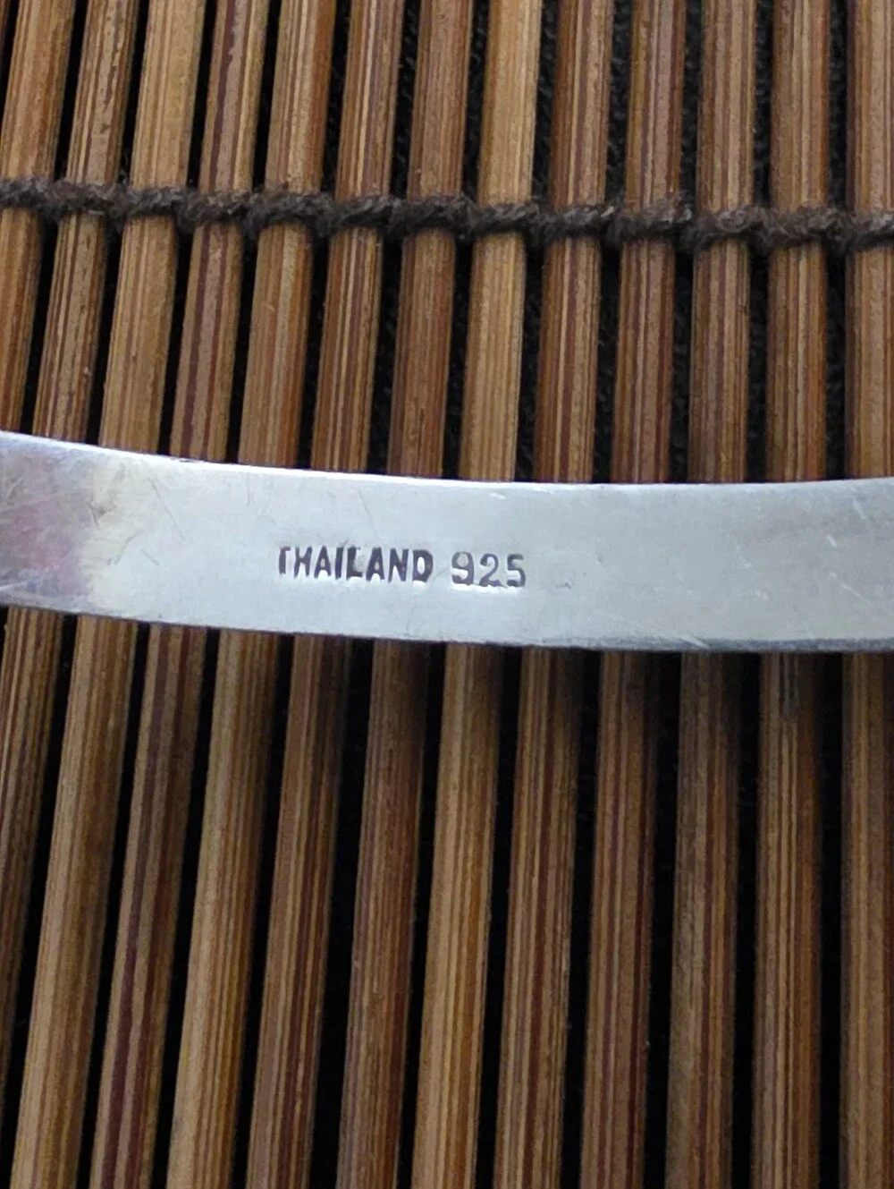 925 Silver Etched Hinged Bangle Bracelet (Vintage)